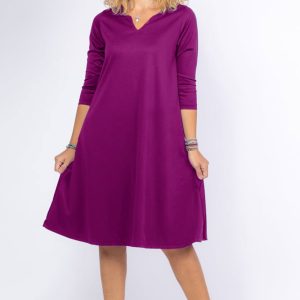 rochie-uni-portocaliu-pastel-a-line-midi-cu-decolteu-traditional-copie-483248.jpg Rochie uni mov zmeura A line midi, cu decolteu traditional