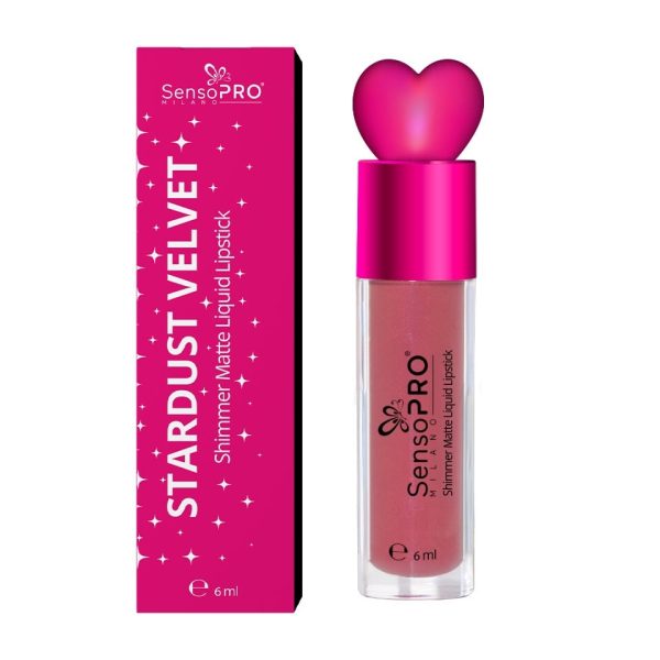 Ruj Lichid Mat cu Sclipici Stardust Velvet - SensoPRO Milano, Nebula Wine