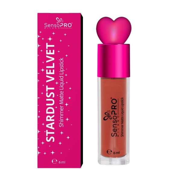 Ruj Lichid Mat cu Sclipici Stardust Velvet - SensoPRO Milano, Venus Charm