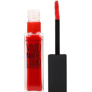 Ruj lichid mat Maybelline New York Color Vivid Matte Liquid, 25 Orange Shot, 8 ml