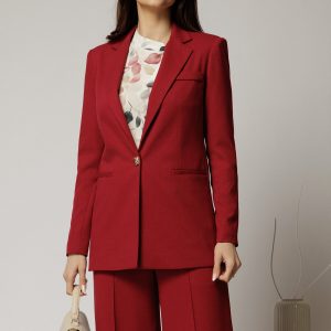 Sacou DY Fashion bordo oversize cu detalii la spate