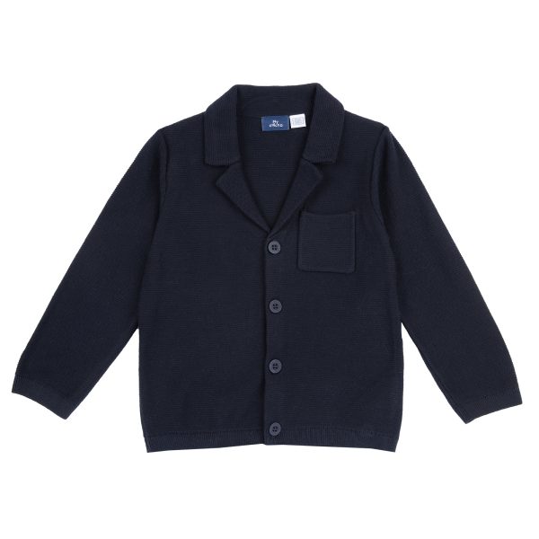 Sacou tricotat copii Chicco, albastru inchis, 11954-68MC