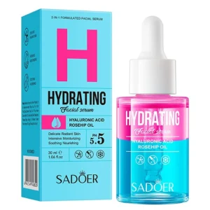 Sadoer Ser facial hidratant cu Acid Hialuronic si ulei de macese 30 ml Hydrating