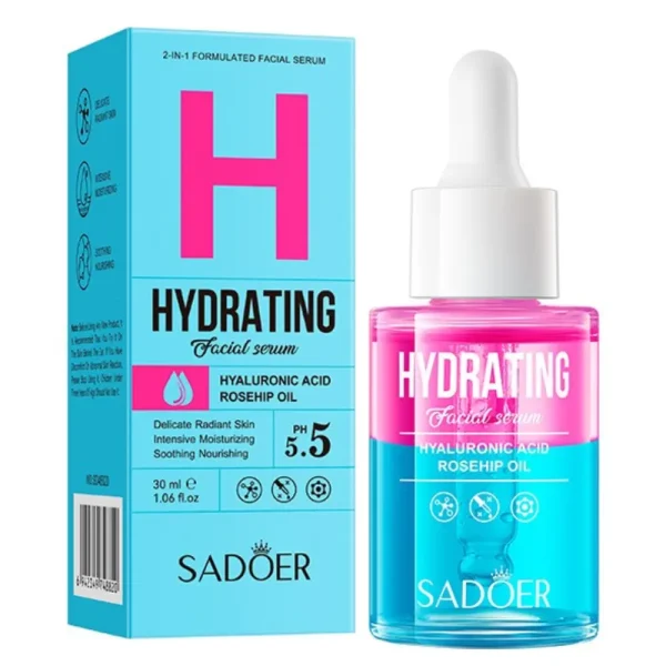 Sadoer Ser facial hidratant cu Acid Hialuronic si ulei de macese 30 ml Hydrating