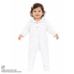 Salopeta bebelusi Chicco deschidere in fata, Alb cu albastru, 01286-70MFCI