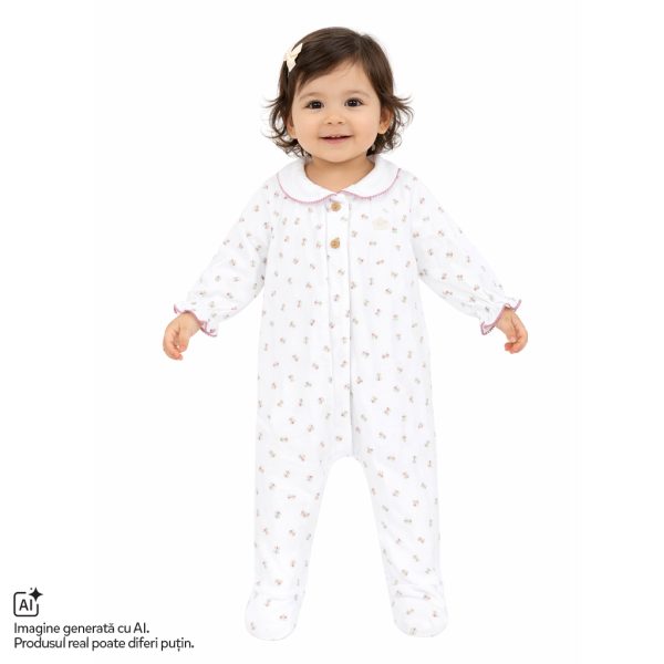 Salopeta bebelusi Chicco deschidere in fata, Alb cu albastru, 01286-70MFCI