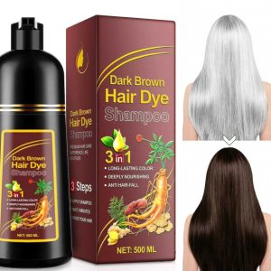Sampon Colorant 3 in 1 Saten Inchis, 500 ml - Acoperire Fire Albe, Hranire si Anti-Cadere
