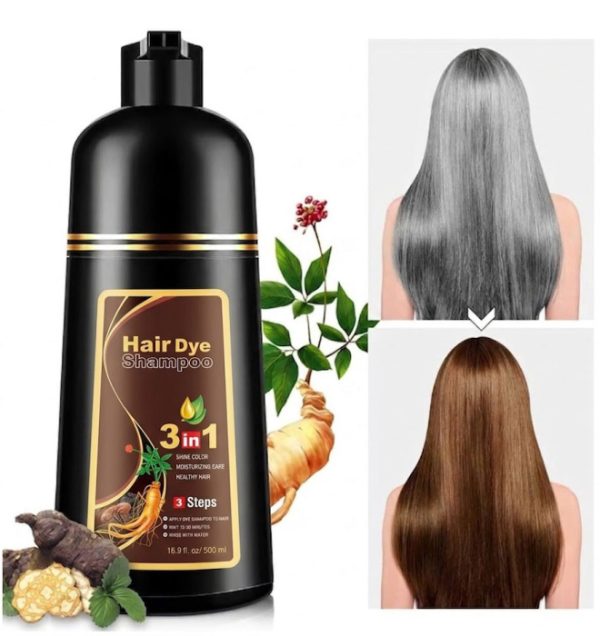 Sampon Colorant Maro Cafea, Acoperire Fire Albe si Regenerare 3 in 1,  4 Coffee, 500 ml