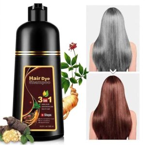 Sampon Colorant Maro Castaniu, Acoperire Fire Albe si Regenerare 3 in 1,  3 Chestnut Brown, 500 ml
