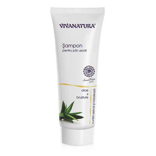 sampon-par-uscat-2.jpg Șampon Pentru Păr Uscat cu Aloe și Brusture, 250 ml | Vivanatura