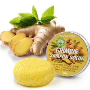 Sampon pentru Regenerarea Parului cu Ghimbir Organic, 100% Natural, 60 g