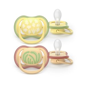Set 2 suzete bebelusi, Philips Avent, Ultra Air, Ortodontice, Silicon moale, Ventilate, Senzatie naturala, Fara BPA, 0-6 luni, Verde/Rosu