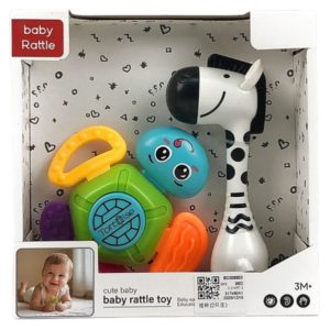 Set 2 zornaitori pentru bebelusi, broscuta si zebra, 3 luni+