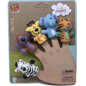 Set 5 figurine Mascote pentru degete, Finger Puppet Animale Salbatice