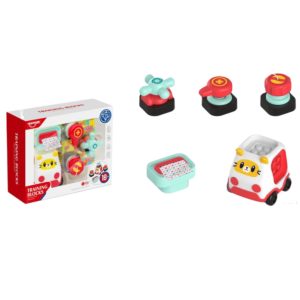 Set 5 piese pentru Placa interactiva cu masinuta si 4 cuburi senzoriale, 18 luni+