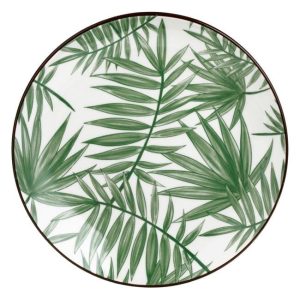 Set 6 farfurii pentru desert din portelan,model frunze tropical ,15 cm