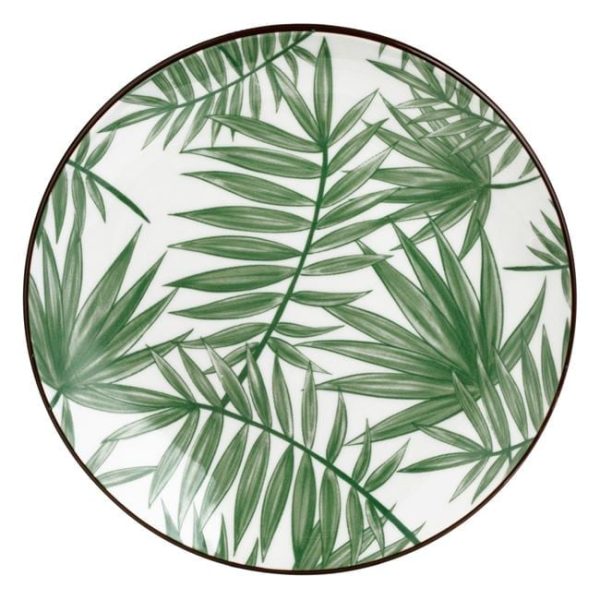 Set 6 farfurii pentru desert din portelan,model frunze tropical ,15 cm