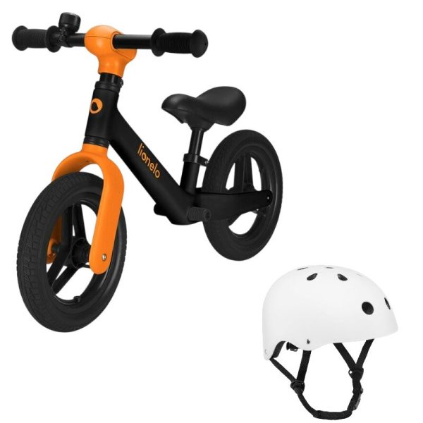set-bicicleta-fara-pedale-lionelo-toni-portocalie-si-casca-reglabila-alb-3384201-4.jpeg Bicicleta fara pedale, Lionelo, Toni, Cu ghidon si sa reglabile, Ultra usoara, 2.8 Kg, 18 luni+, Sustine 30 kg, Portocaliu + Casca pentru copii, Reglabila 50-56 cm, Alb