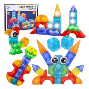 set-blocuri-de-constructie-magnetic-iluminate-64-piese-3333180-4.jpeg Set blocuri de constructie magnetic, Iluminate, 64 piese