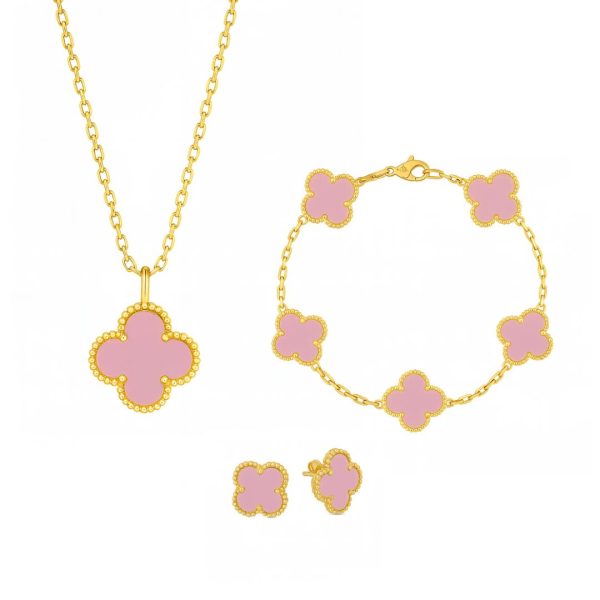 set-cadou.jpg Set Bijuterii Colier,Bratara si Cercei Van Luxy Pink Gold