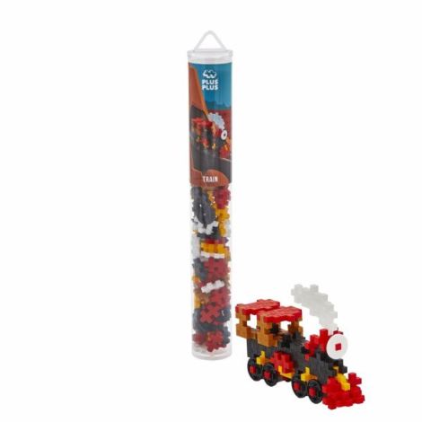 Set constructie Plus-Plus, tub 100 piese, Tren