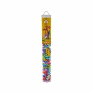 Set constructie Plus-Plus, tub 100 piese, Tropical Mix, culori tropicale