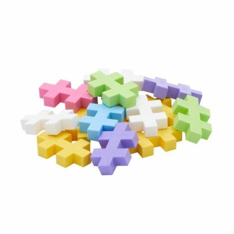 Set constructie Plus-Plus, tub 15 piese mari, culori pastelate