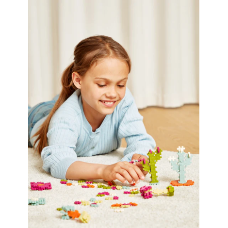 Set constructie Plus-Plus, tub 240 piese, Botanica Mix, culori botanice