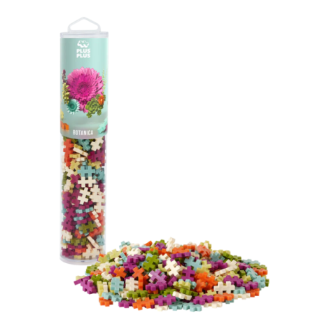 Set constructie Plus-Plus, tub 240 piese, Botanica Mix, culori botanice