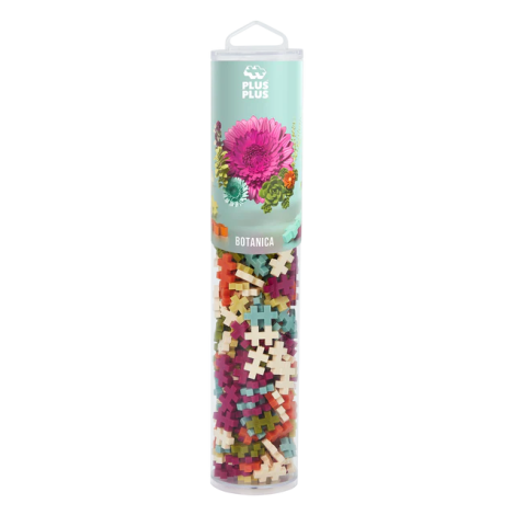 Set constructie Plus-Plus, tub 240 piese, Botanica Mix, culori botanice