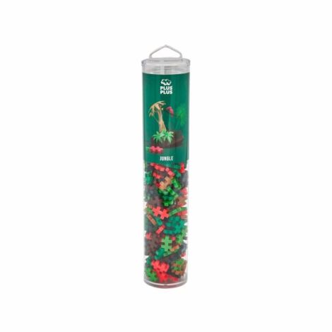 Set constructie Plus-Plus, tub 240 piese, Jungle Mix, culorile junglei