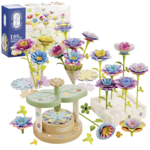 Joc de creatie floral Fabrica de flori cu 189 piese, set creativ DIY pentru copii