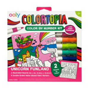 Set creativ de pictura dupa numere cu markere- Taramul Unicornilor (Set de 8)