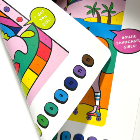 Set creativ de pictura dupa numere cu markere- Taramul Unicornilor (Set de 8)