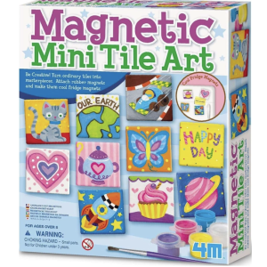 Set creativ de pictura placute ceramice cu magneti de frigider Magnetic Mini Tile Art 4M, +8 ani