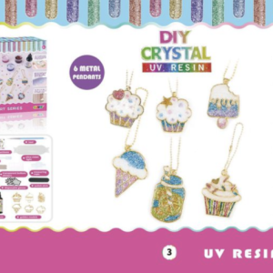 Set creativ DIY Bijuterii din Rasina UV cu tematica Desert, lampa UV si accesorii, +8 ani