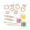 Set creativ - Plastilina eco cu unelte de lemn