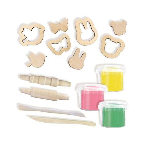 Set creativ - Plastilina eco cu unelte de lemn