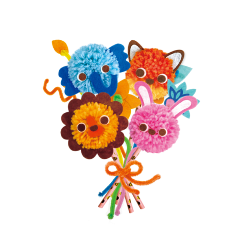 Set creativ Pom Pom - buchet animalute