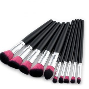 set-de-10-pensule-profesionale-pentru-machiaj-pink-black-16757-1133.jpg Set de 10 Pensule Profesionale pentru machiaj PINK Black