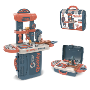 Set de bricolaj copii tip geanta transformabila in banc de scule