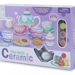 Set Creativ Ceai - Vase din Ceramica pentru Pictat