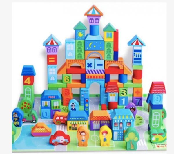 set-de-constructie-100-cuburi-din-lemn-urban-trafic-3088-90859.jpg Set de constructie 100 Cuburi din lemn - Urban Trafic