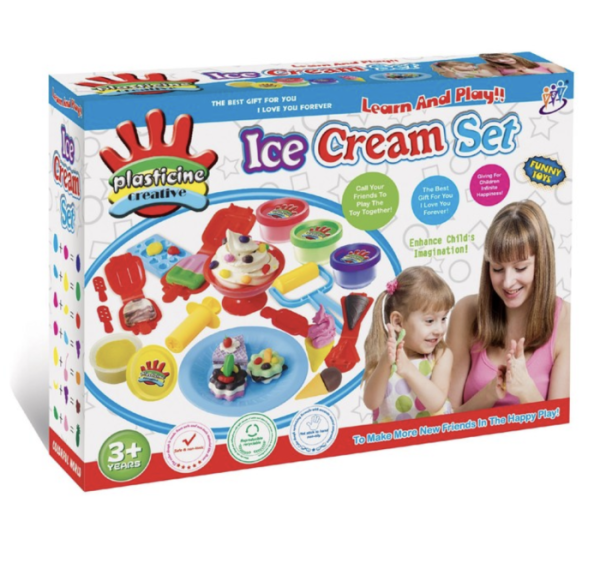 Set de Joaca Ice Cream Set cu 4 borcanele Plastilina si Accesorii
