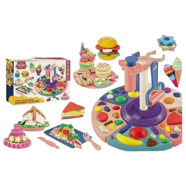 Set Mare Bucatarie cu Plastilina si Forme ,   Modelaj Creativ pentru Copii