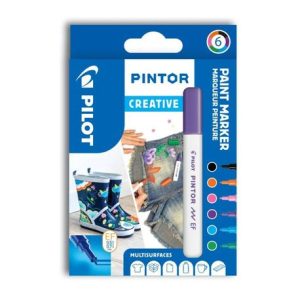 Set markere cu vopsea Pilot Pintor Creativ EF culori diferite 0.7mm Set Pintor creativ mix 6 culori EF Pilot