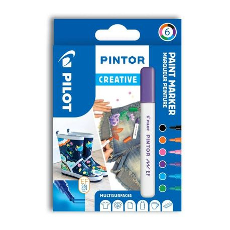 Set markere cu vopsea Pilot Pintor Creativ EF culori diferite 0.7mm Set Pintor creativ mix 6 culori EF Pilot