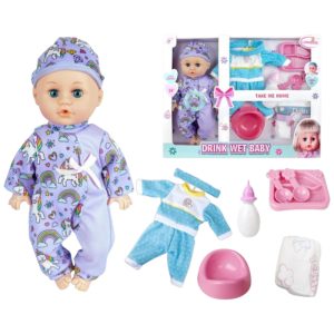 set-papusa-sweet-babydoll-fara-par-cu-olita-haine-de-schimb-si-sunete-in-limba-romana-3-ani-copie-116504.jpg Set Papusa mov fara par, 33 cm, cu olita, haine de schimb si sunete in limba romana, +3 ani