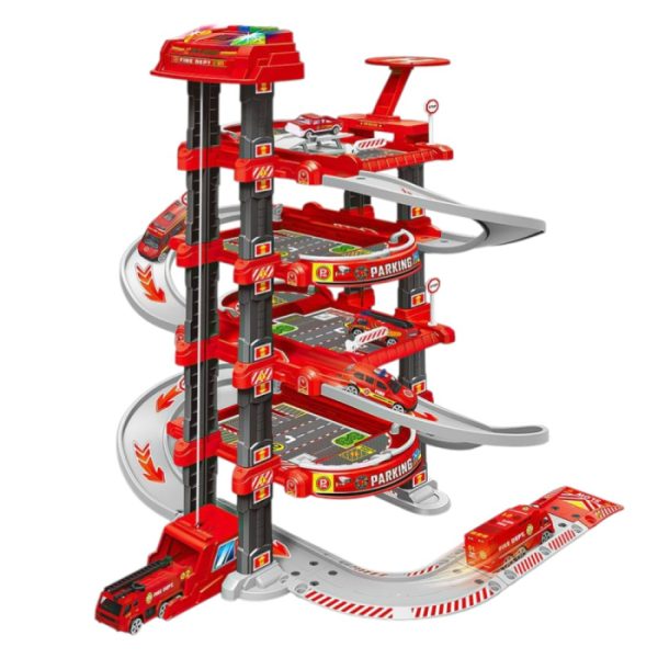 set-parcare-pompieri-de-jucarie-cu-lift-lumini-si-covoras-oras-78-piese-754944.jpg Set parcare pompieri de jucarie cu lift, lumini si covoras oras, 78 piese