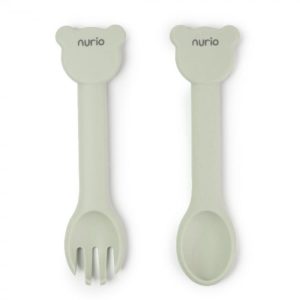 Set Tacamuri pentru Bebelusi Silicon Verde - Ursulet - Nurio